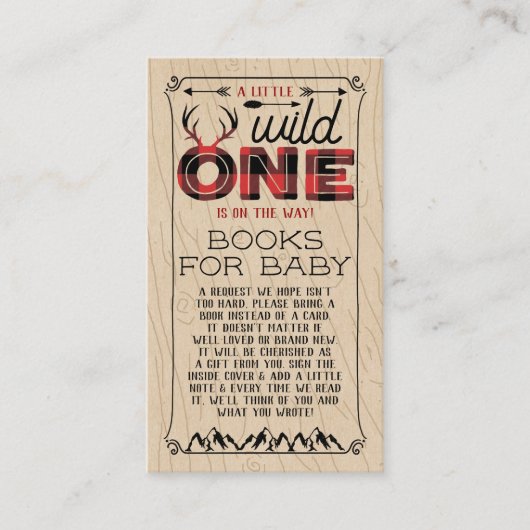 Wild One Boys Rustic Pset Lumberjack Baby shower Informatiekaartje (Voorkant)