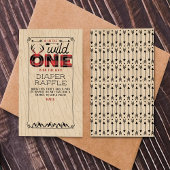 Wild One Boys Rustic Pset Lumberjack Baby shower Informatiekaartje