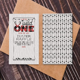 Wild One Boys Rustic Pset Lumberjack Baby shower Informatiekaartje