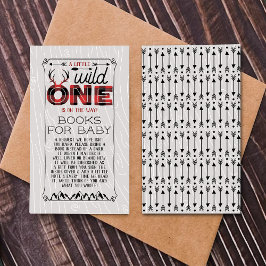 Wild One Boys Rustic Pset Lumberjack Baby shower Informatiekaartje