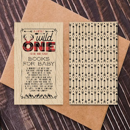 Wild One Boys Rustic Pset Lumberjack Baby shower Informatiekaartje