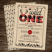 Wild One Boys Rustic Pset Lumberjack Baby shower