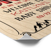 Wild One Boys Rustic Pset Lumberjack Baby shower Poster (Hoek)