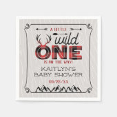 Wild One Boys Rustic Pset Lumberjack Baby shower Servet (Voorkant)