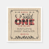 Wild One Boys Rustic Pset Lumberjack Baby shower Servet (Voorkant)