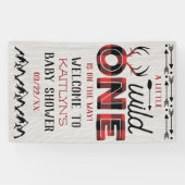 Wild One Boys Rustic Pset Lumberjack Baby shower Spandoek (Horizontaal)