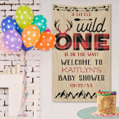 Wild One Boys Rustic Pset Lumberjack Baby shower Spandoek