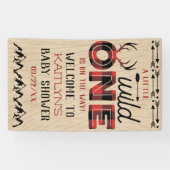 Wild One Boys Rustic Pset Lumberjack Baby shower Spandoek (Horizontaal)