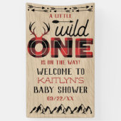 Wild One Boys Rustic Pset Lumberjack Baby shower Spandoek (Verticaal)