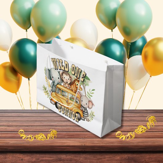 Wild one boys verjaardag safari dieren groot cadeauzakje