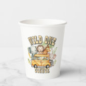 Wild one boys verjaardag safari dieren papieren bekers (Voorkant)