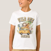 Wild one boys verjaardag safari dieren t-shirt (Voorkant)