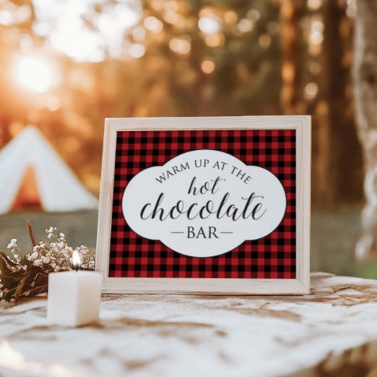 Wild One Buffalo Plaid warm chocolade bar bord Poster