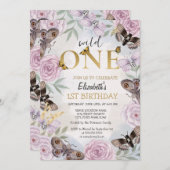 Wild One Butterflies Bloemen Verjaardag Kaart (Voorkant / Achterkant)