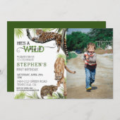 Wild One Cats Leopard Cougar Foto van Birthday Kaart (Voorkant / Achterkant)