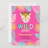 Wild One Cheetah Uitnodiging | Cheetah Invitation (Voorkant)