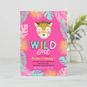 Wild One Cheetah Uitnodiging | Cheetah Invitation (Staand voorkant)