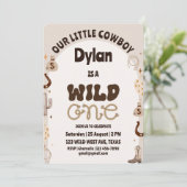 Wild One Cowboy Verjaardagsuitnodiging Kaart (Staand voorkant)