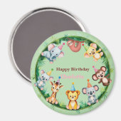 Wild One Cute Animals Balloon Boy Verjaardagsfeest Magneet (Voorkant / Achterkant)