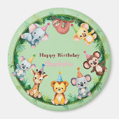 Wild One Cute Animals Balloon Boy Verjaardagsfeest Magneet (Voorkant)