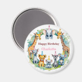 Wild One Cute Animals Balloon Boy Verjaardagsfeest Magneet (Voorkant / Achterkant)