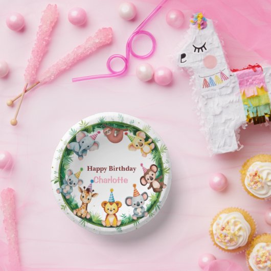 Wild One Cute Animals Balloon Boy Verjaardagsfeest Papieren Kommen (Feest)