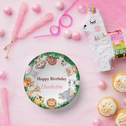 Wild One Cute Animals Zoo Verjaardagsfeestje Papieren Kommen (Feest)