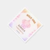 Wild One Cute Elephant 1st Birthday  Servet (Hoek)