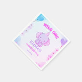 Wild One Cute Elephant 1st Birthday  Servet (Hoek)