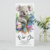Wild One Cute Koala 1st Birthday Foto Animal Kaart (Staand voorkant)