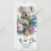 Wild One Cute Koala 1st Birthday Foto Animal Kaart (Voorkant)