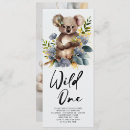 Wild One Cute Koala 1st Birthday Foto Animal Kaart