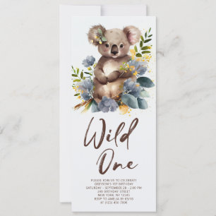 Wild One Cute Koala 1st Birthday Foto Animal Kaart