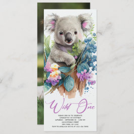 Wild One Cute Koala 1st Birthday Foto Animal Kaart