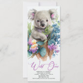 Wild One Cute Koala 1st Birthday Foto Animal Kaart (Voorkant)