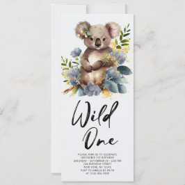 Wild One Cute Koala 1st Birthday Foto Animal Kaart