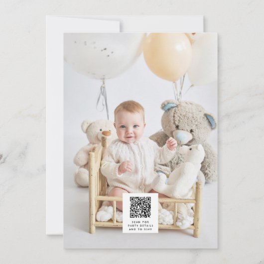 Wild One Cute Koala 1st Birthday Foto Animal Kaart (Achterkant)