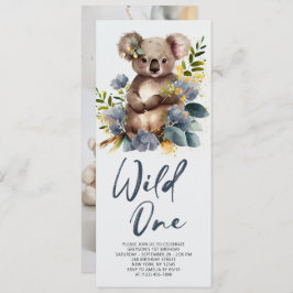 Wild One Cute Koala 1st Birthday Foto Animal Kaart