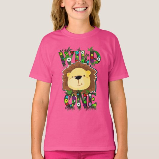 WILD ONE Cute Lion Illustration T-shirt (Voorkant)