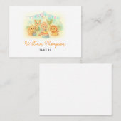 Wild One Cute Safari Animals Boy 1st Birthday Plaatskaartje (Voorkant / Achterkant)