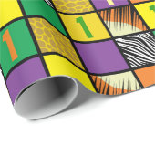 Wild One Cute Safari, eerste verjaardag Cadeaupapier (Rol Hoek)