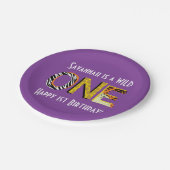 Wild One Cute Safari, eerste verjaardag Papieren Bordje (Gekanteld)