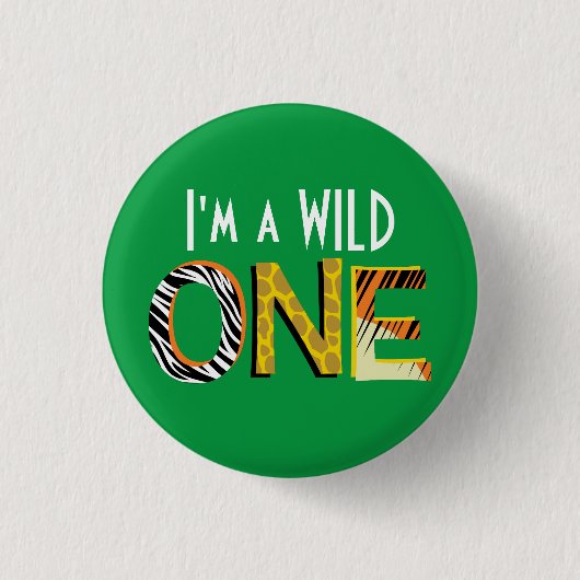 Wild One Cute Safari, eerste verjaardag Ronde Button 3,2 Cm (Voorkant)