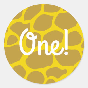 Wild One Cute Safari, eerste verjaardag Ronde Sticker