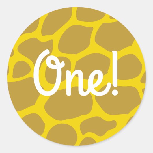 Wild One Cute Safari, eerste verjaardag Ronde Sticker (Voorkant)