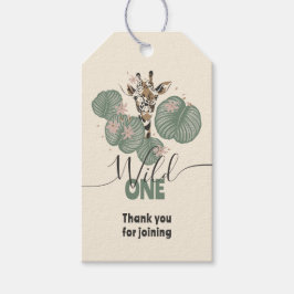 Wild One Cute Safari Giraffe Animal Birthday Party Cadeaulabel