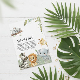 Wild One Cute Safari Jungle Animals Boy Baby Showe Informatiekaartje