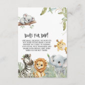 Wild One Cute Safari Jungle Animals Boy Baby Showe Informatiekaartje (Voorkant)
