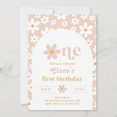 Wild One Daisy Birthday Invitation | Eerste Kaart (Voorkant)
