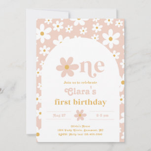 Wild One Daisy Birthday Invitation   Eerste Kaart